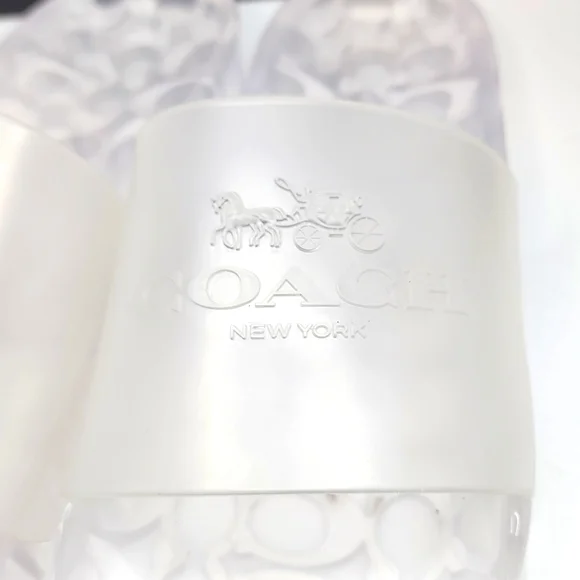 COACH ULYSSA RUBBER SLIDE/SHOES, THE SIZE 11B, THE COLOR IS "CLEAR", 100% RUBBER - Picture 6 of 13